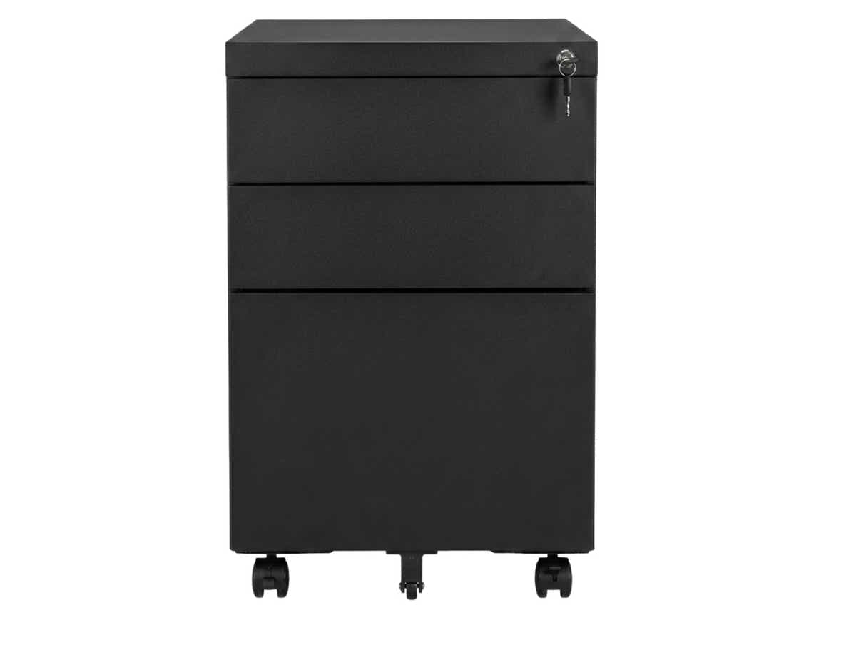 Mobile Pedestal File Cabinet - Black