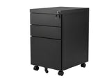 Mobile Pedestal File Cabinet - Black