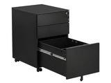 Mobile Pedestal File Cabinet - Black