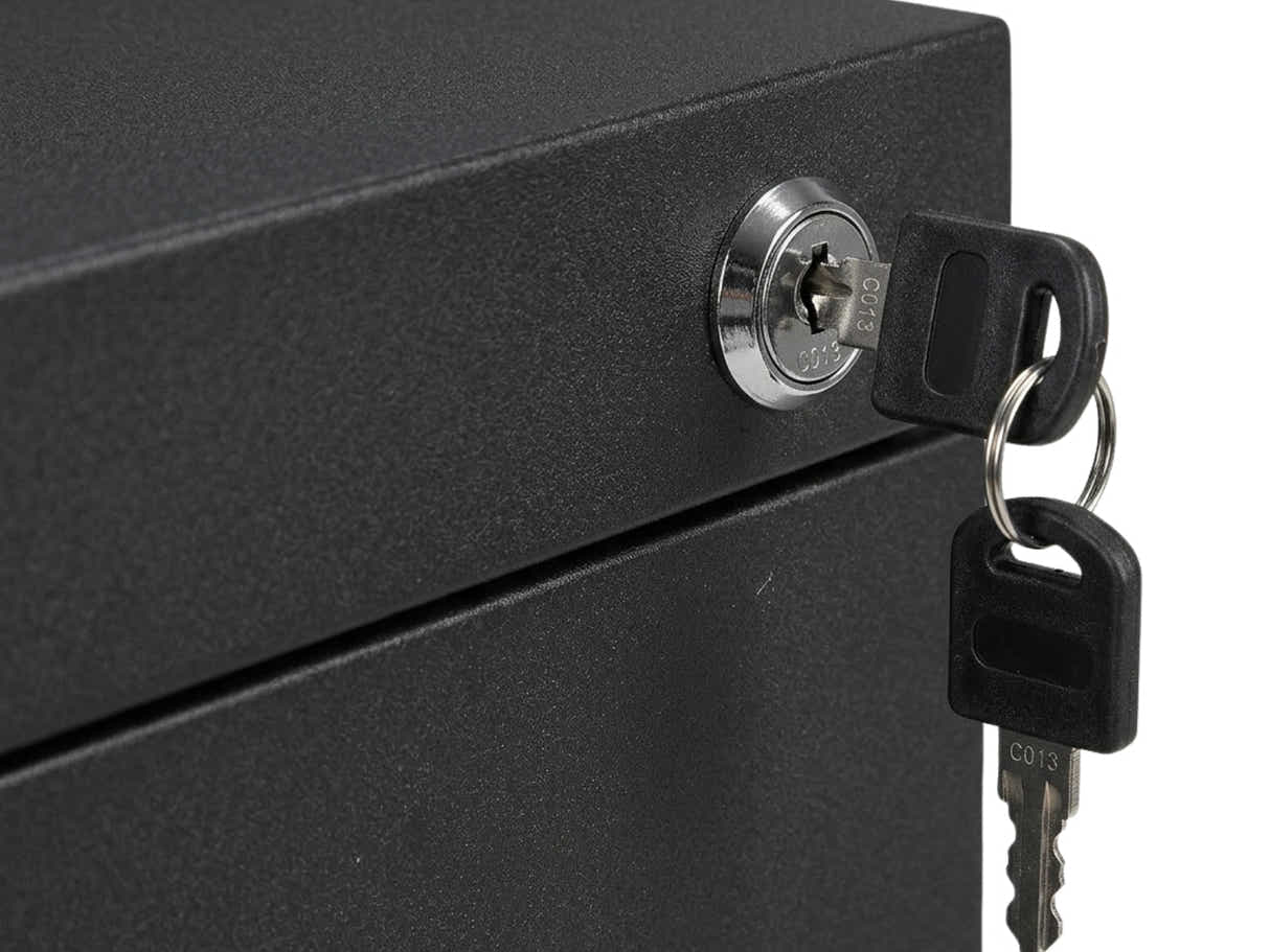 Mobile Pedestal File Cabinet - Black