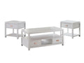 3-Piece Solid Wood Coffee Table Set - White