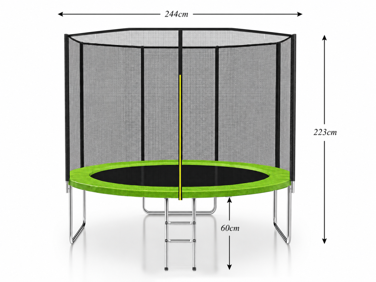Trampoline Lime with Outside Net - 8ft