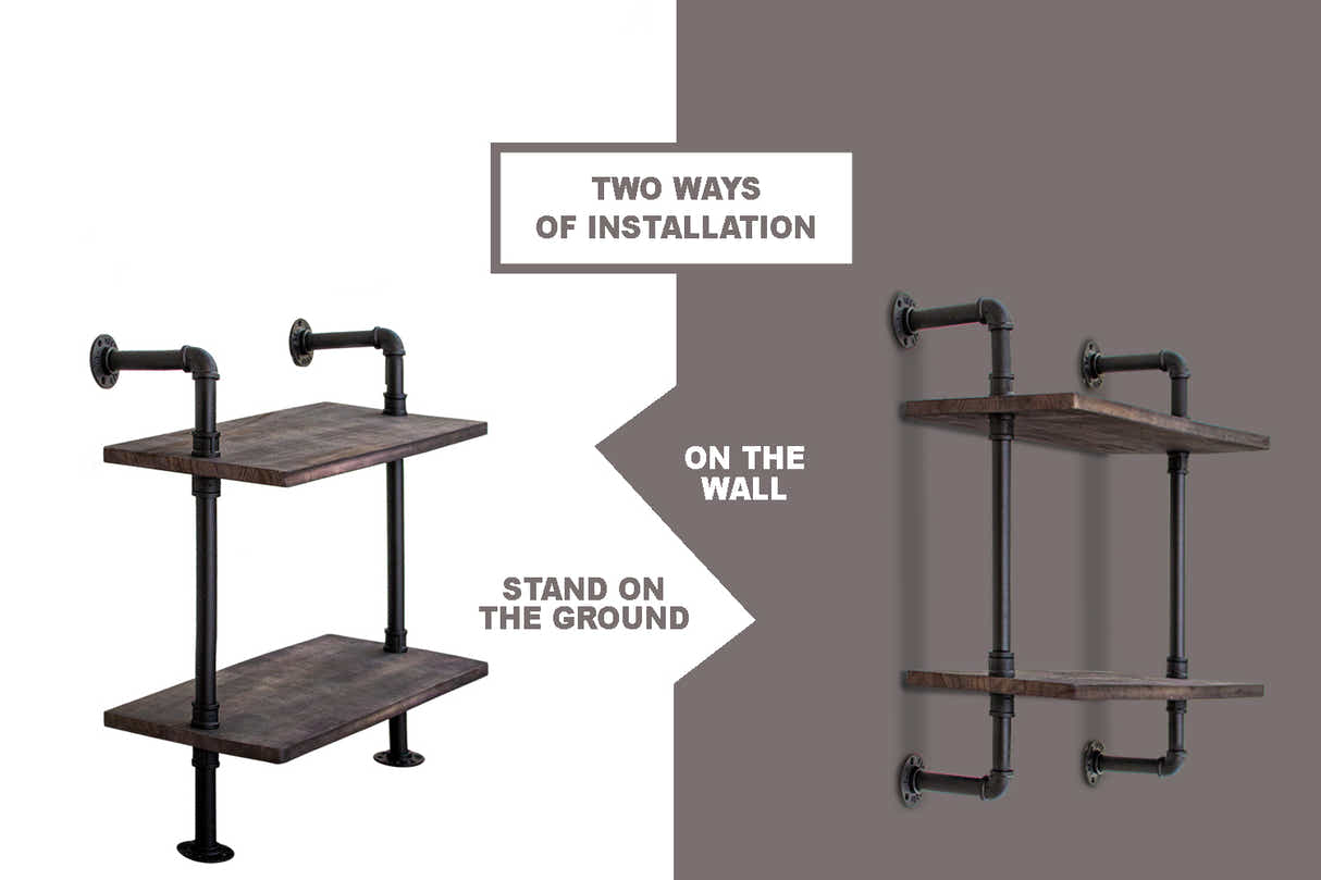 2-Tier Pipe Shelf