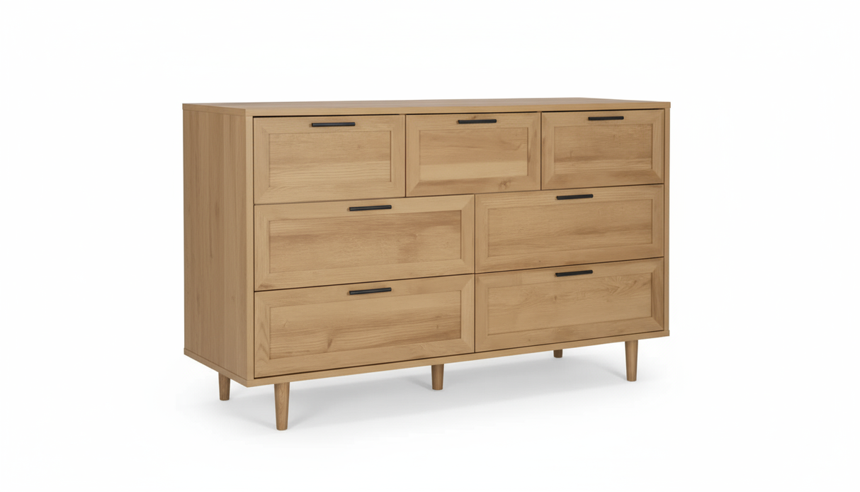 Rechteck 7-Drawer Lowboy - Wood