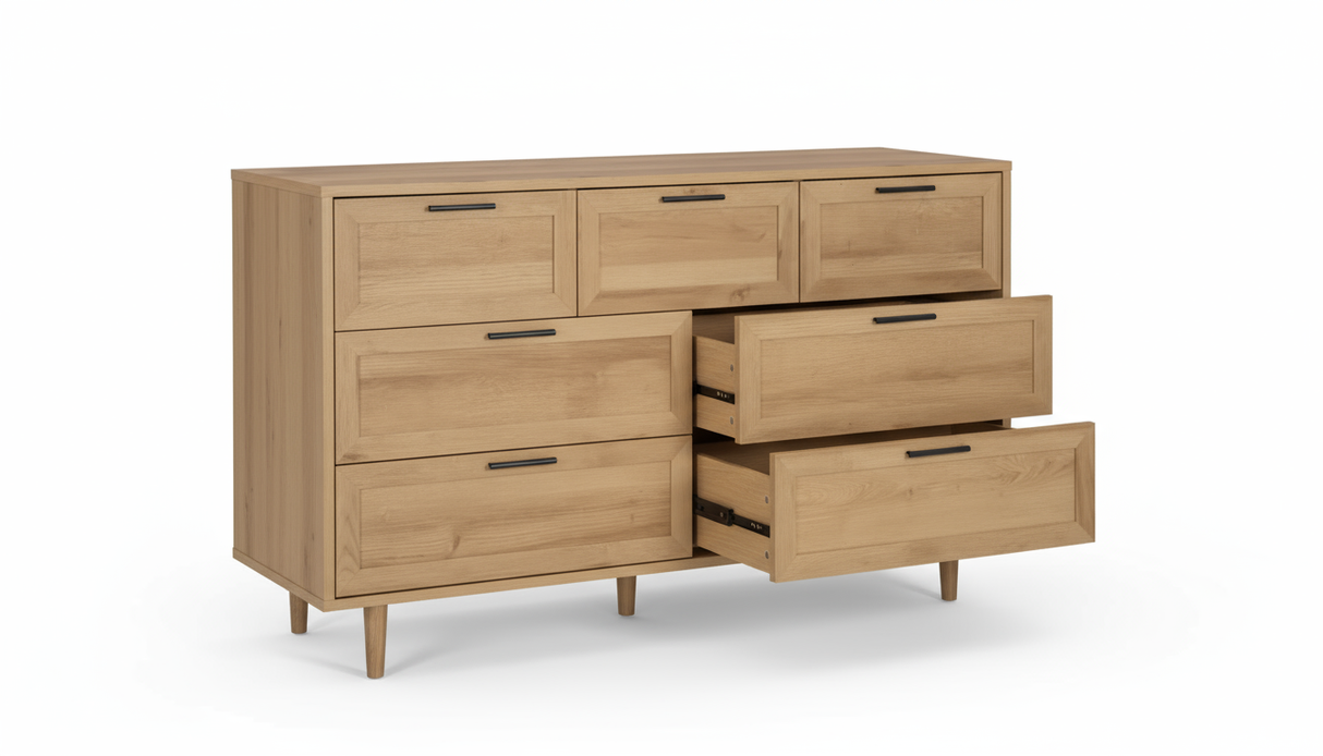 Rechteck 7-Drawer Lowboy - Wood