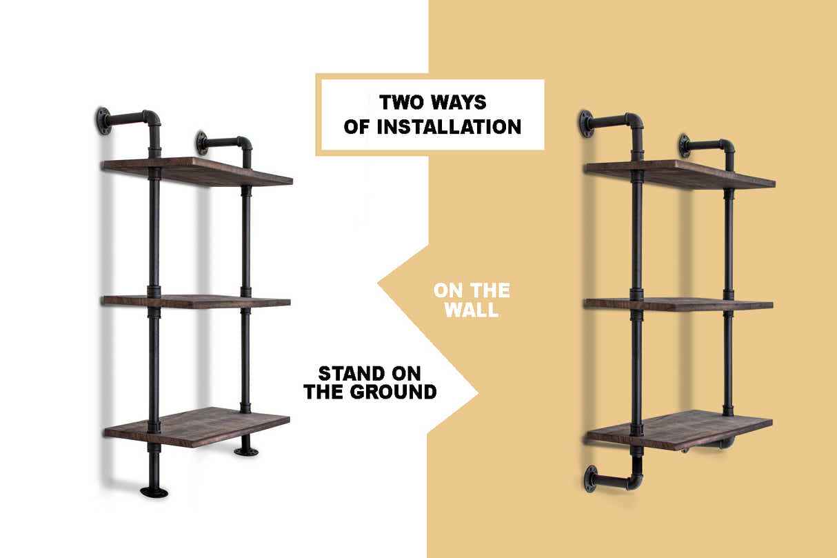 3-Tier Pipe Shelf