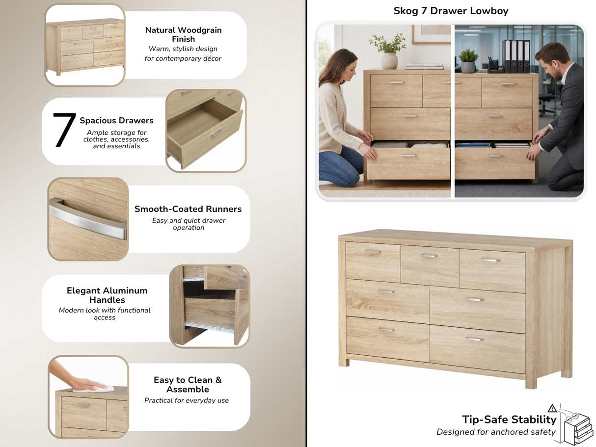 Skog 7-Drawer Lowboy