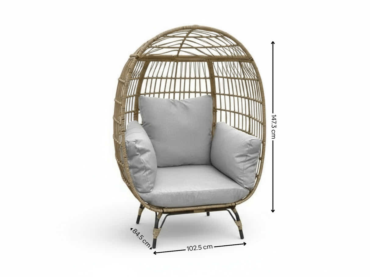 Standing Outdoor Egg Chair - Brown & Grey
