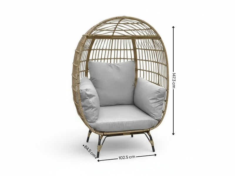 Standing Outdoor Egg Chair - Brown & Grey