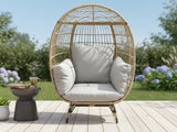Standing Outdoor Egg Chair - Brown & Grey