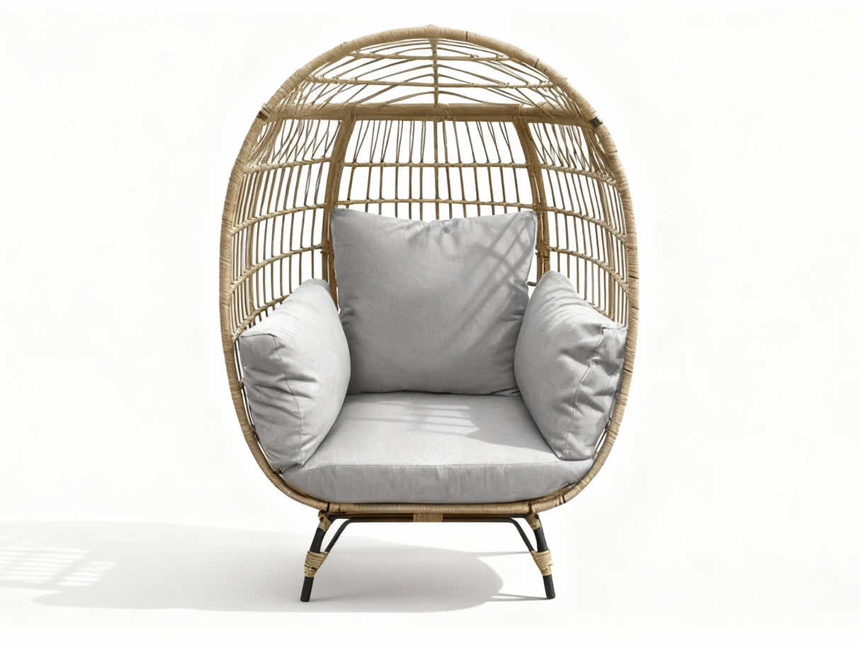 Standing Outdoor Egg Chair - Brown & Grey