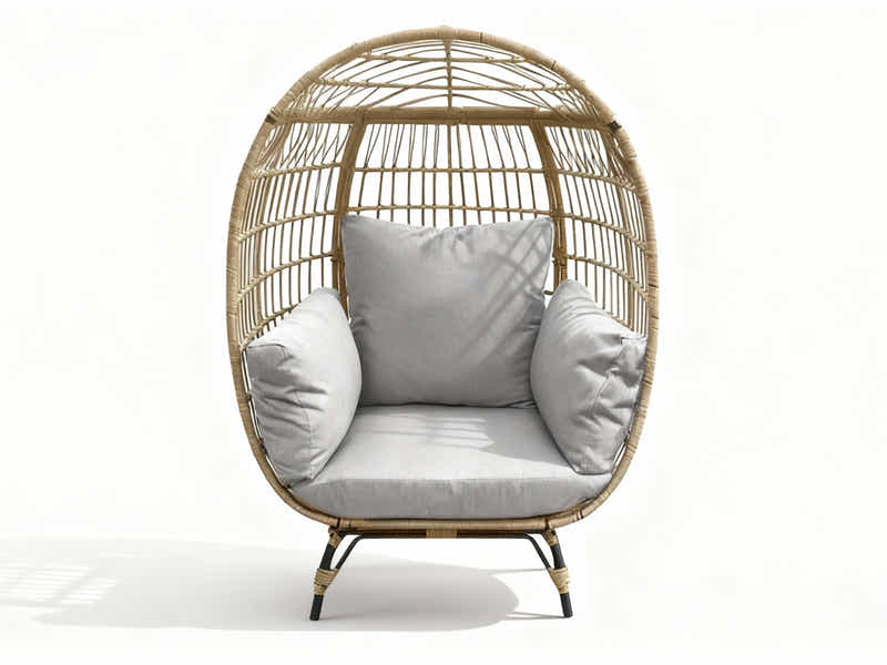 Standing Outdoor Egg Chair - Brown & Grey