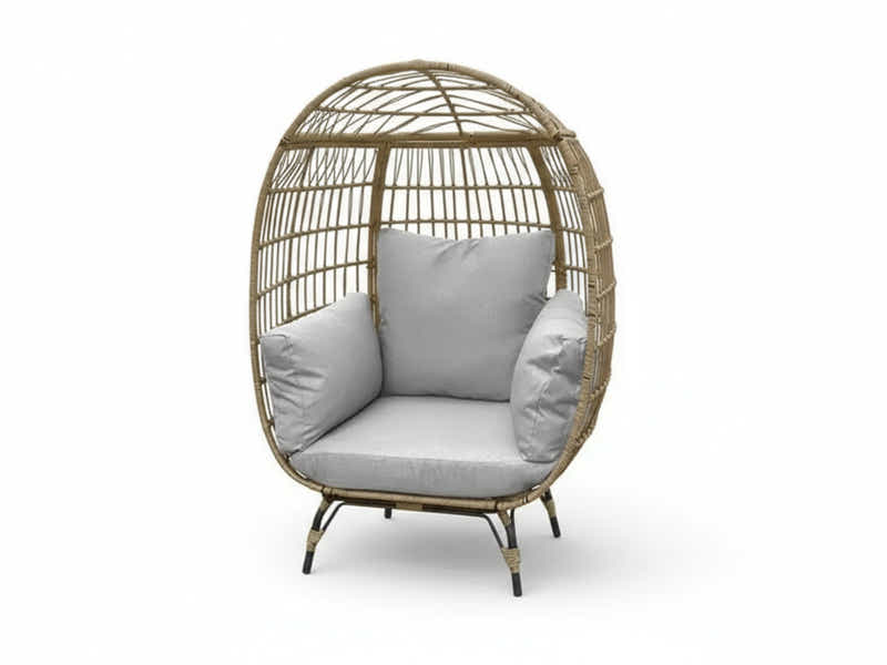 Standing Outdoor Egg Chair - Brown & Grey