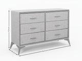 Delani 6-Drawer Lowboy - Grey