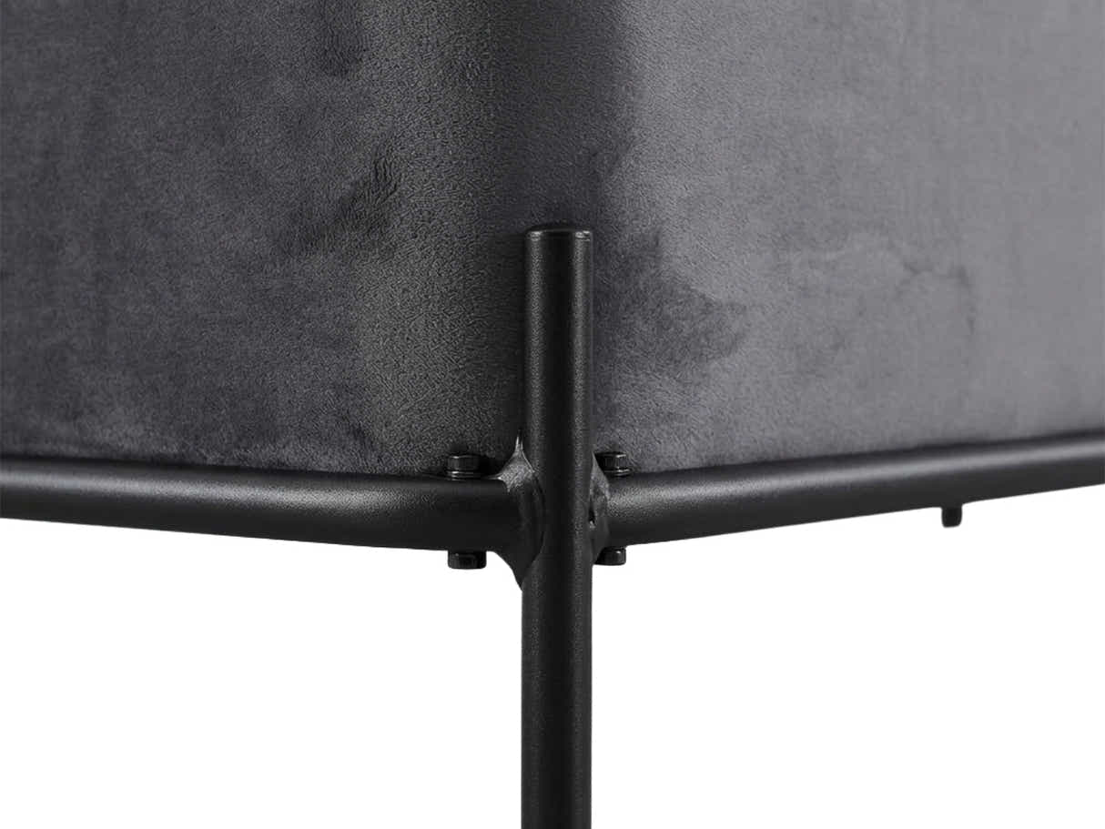 Delani Velvet Ottoman Bench With Storage - Charcoal