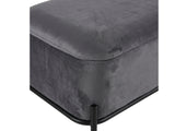 Delani Velvet Ottoman Bench With Storage - Charcoal