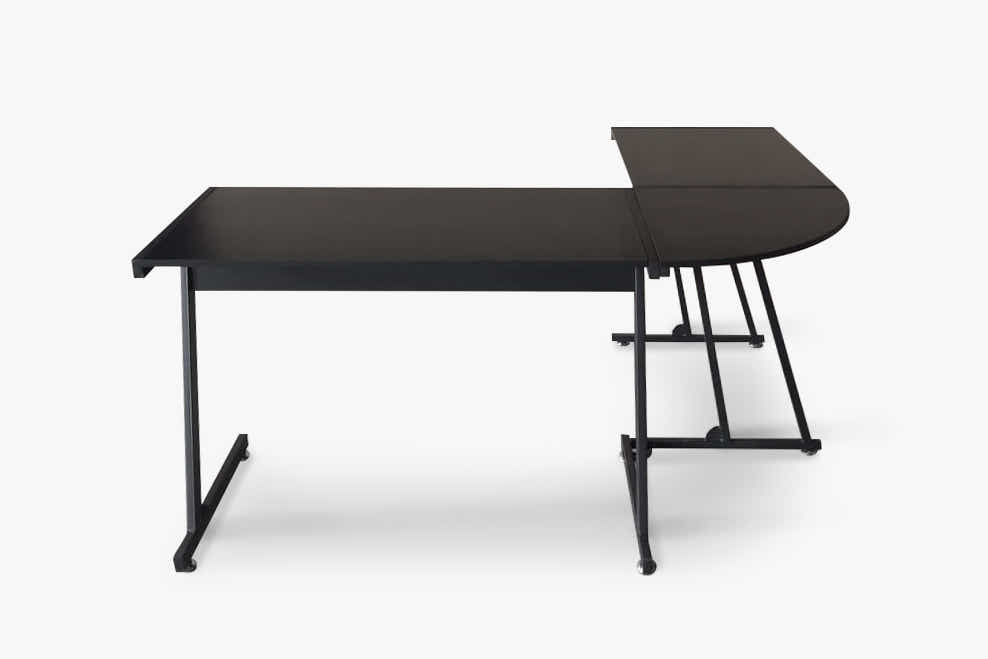 L-shaped Corner Desk - Black