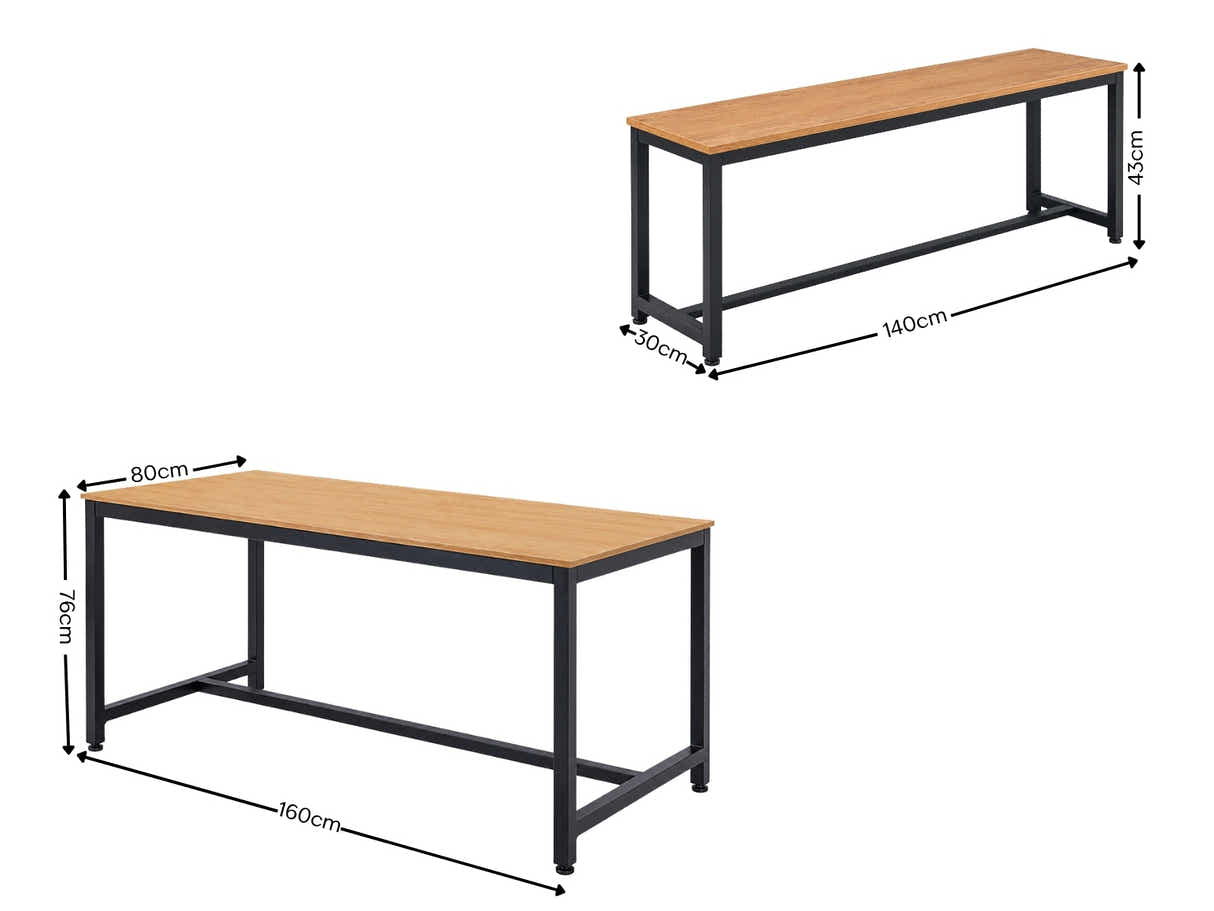 3-Piece Wooden Dining Set