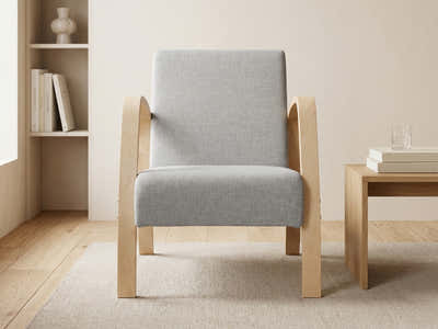 Bentwood Linen Sofa - Grey