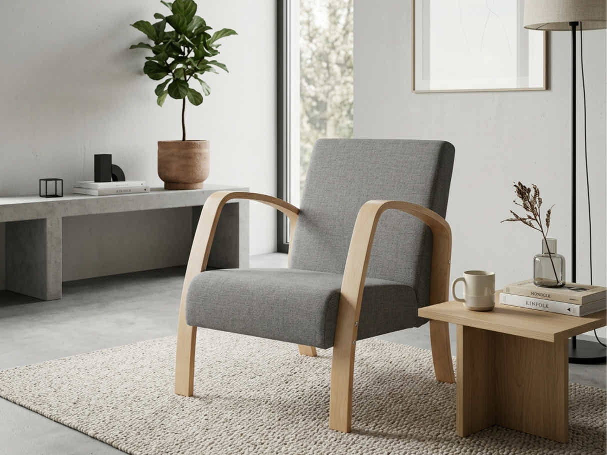 Bentwood Linen Sofa - Grey