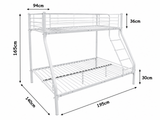 Metal Triple Bunk Bed - White