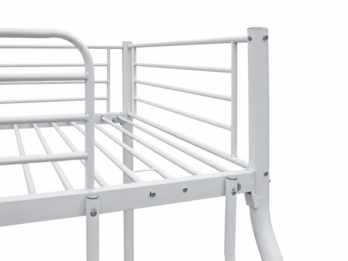 Metal Triple Bunk Bed - White