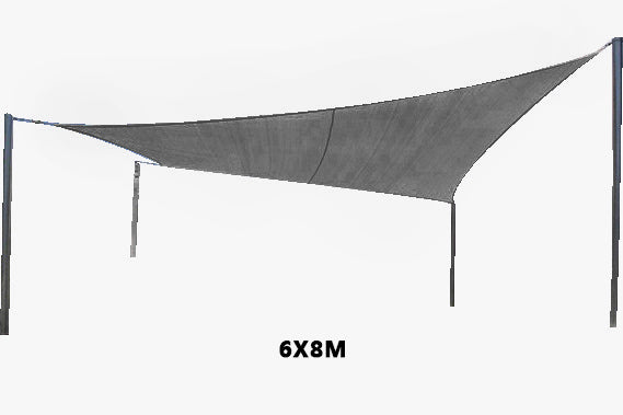 280gsm Shade Sail 6x8M grey rectangle