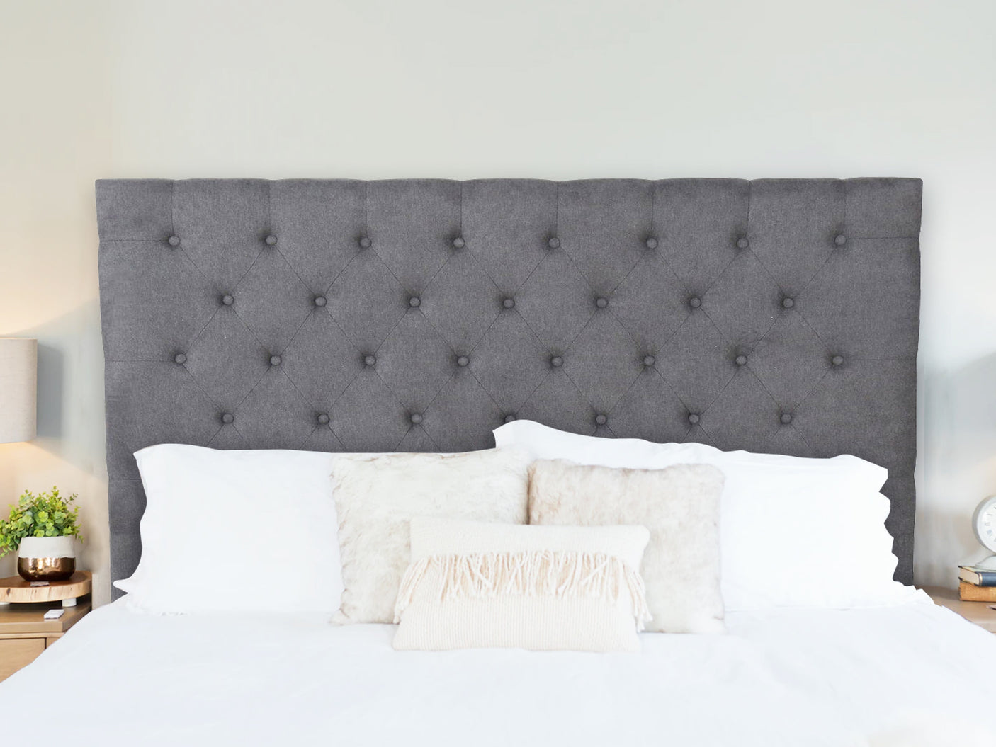 Rakel Headboard Nzk Fabric Grey