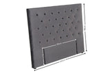 Rakel Velvet Headboard Grey - Double