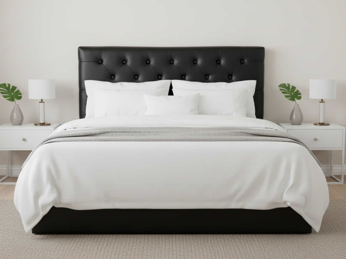 Raisa PU Headboard Black - King