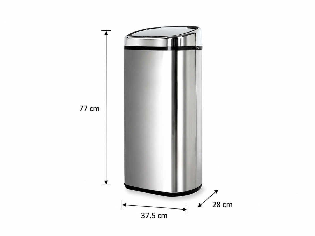 68L Square Sensor Bin - Silver
