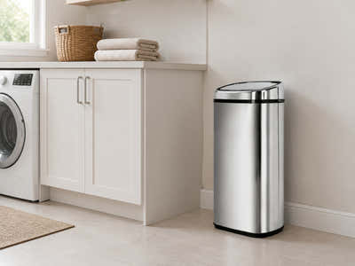 68L Square Sensor Bin - Silver