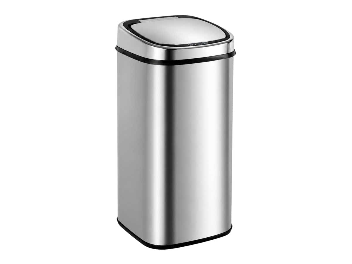 68L Square Sensor Bin - Silver