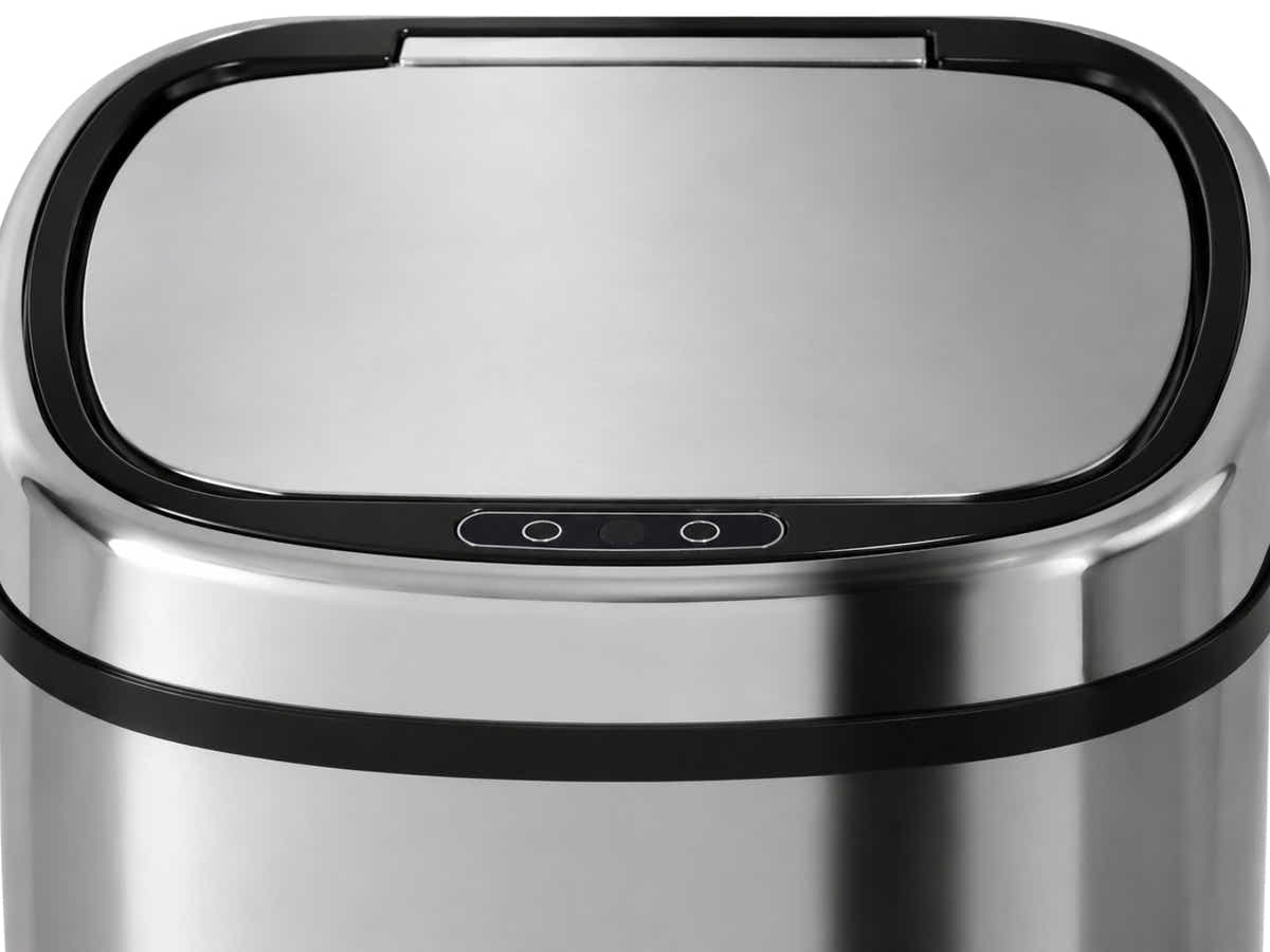 68L Square Sensor Bin - Silver