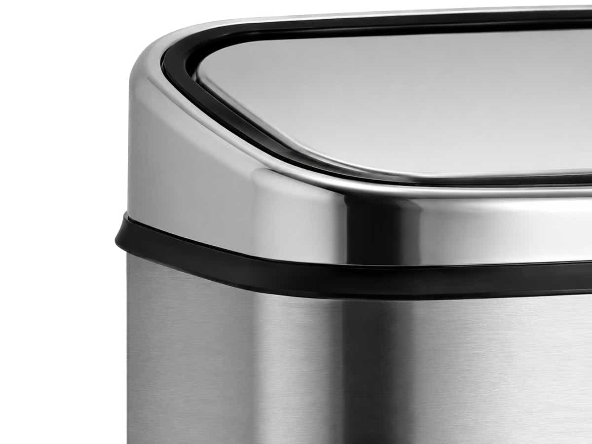 68L Square Sensor Bin - Silver