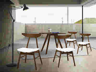 Hexa + Fiesta 5-Piece Dining Set - Walnut