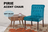 Pirie Velvet Accent Chair - Light Blue