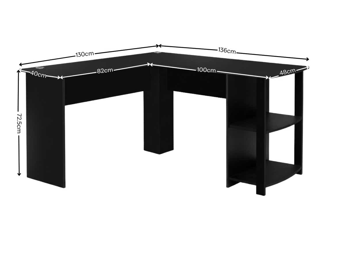Korr L-shaped Office Desk - Black