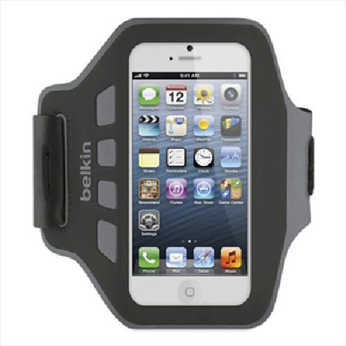 DS PB Belkin iPhone SE/5s/5 or small size Phone Ease-Fit Armband Black