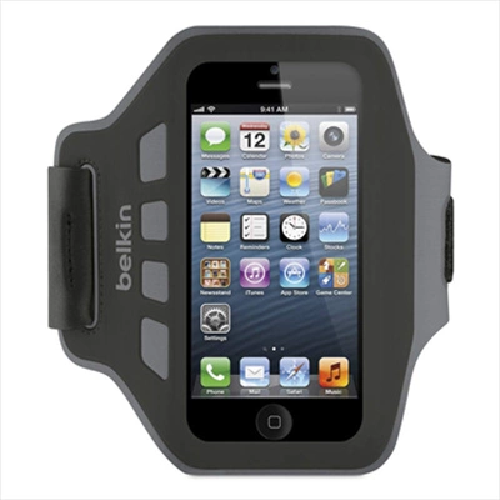 DS PB Belkin iPhone SE/5s/5 or small size Phone Ease-Fit Armband Black