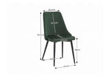 Emerald Green Velvet Dining Chair with Iron Legs - Set of 2