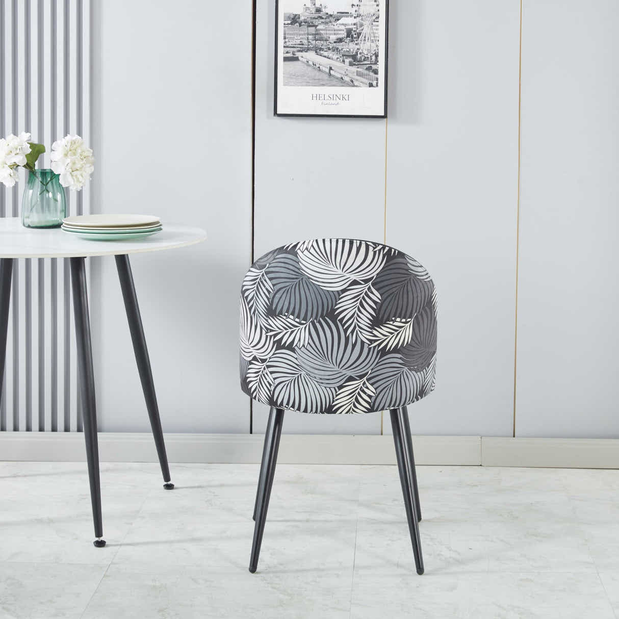 DS Fernando Dining Chair with Fern Pattern - Set of 4