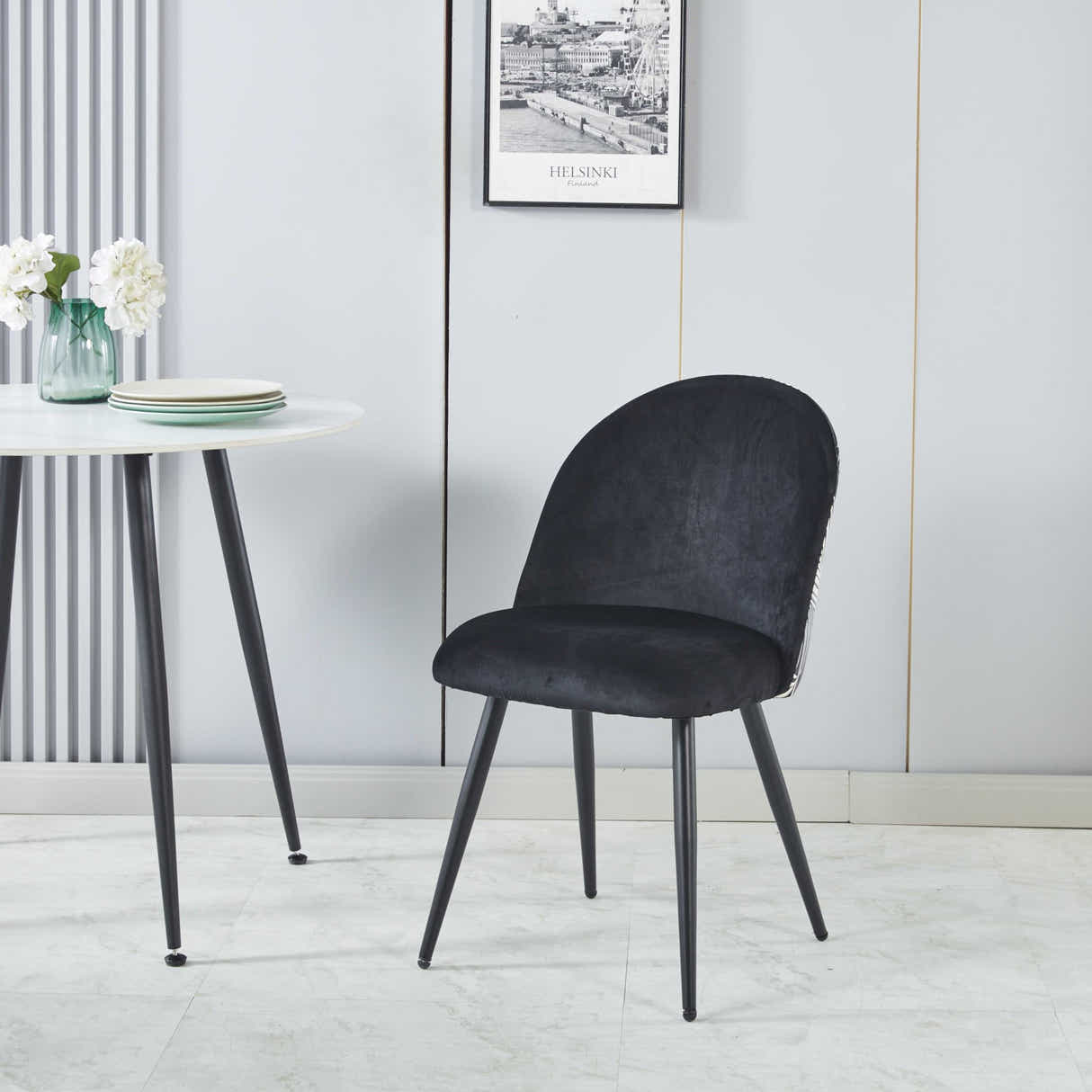 DS Fernando Dining Chair with Fern Pattern - Set of 4