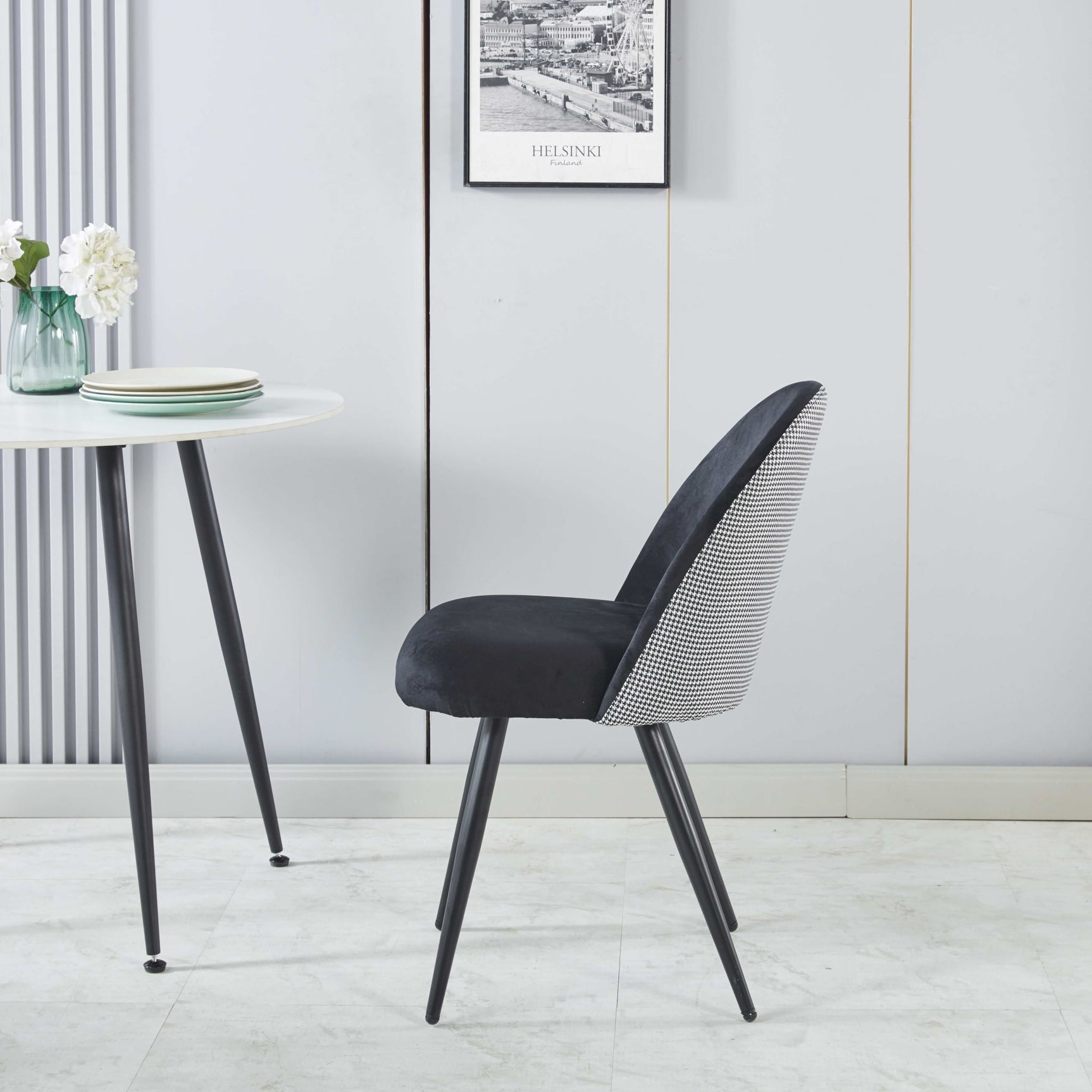 Fernando Dining Chair x4 Houndstooth