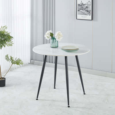 Fernando Round Dining Table with Slate Top - 90 cm