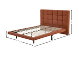 Kalyn PU Floating Bed Frame Orange & 3 Way Mattress - Queen