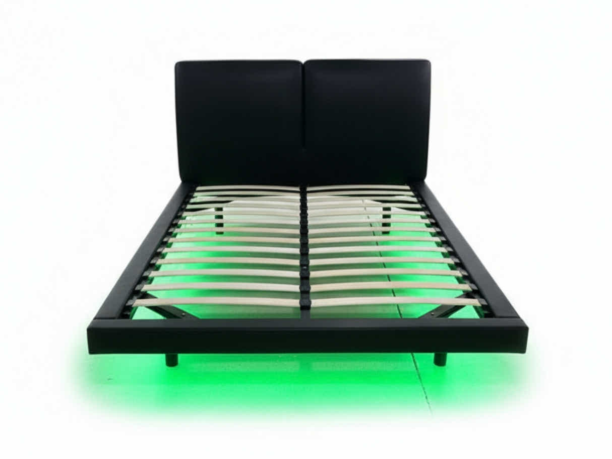 Priscilla PU Bed Frame Black - Queen