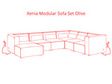 Xenia Modular Sofa Set Olive