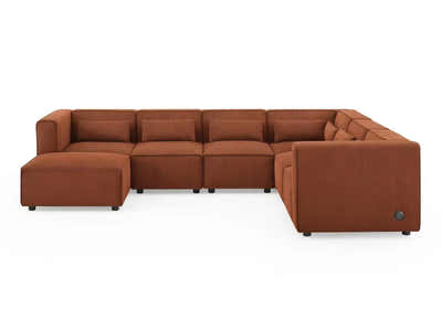 Xenia Corduroy Modular Sofa Set - Orange