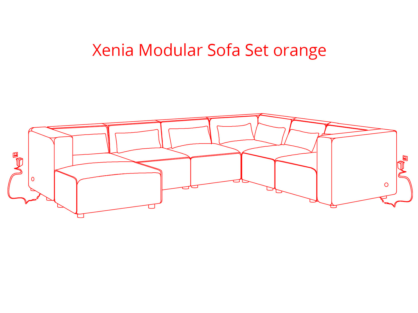 Xenia Modular Sofa Set orange